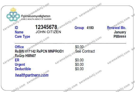 Sweden health insurance card
